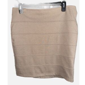 Forever 21-Womens taupe Stretch Knit Pull On Mock Bandage Mini skirt size XL NWT